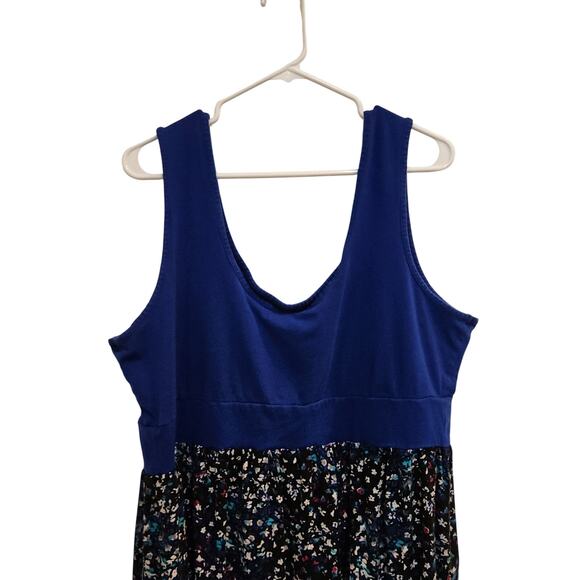 Torrid Blue Black Sleeveless Above The Knee Scoop Neck Mini A-Line Dress Size 3X - Picture 5 of 8